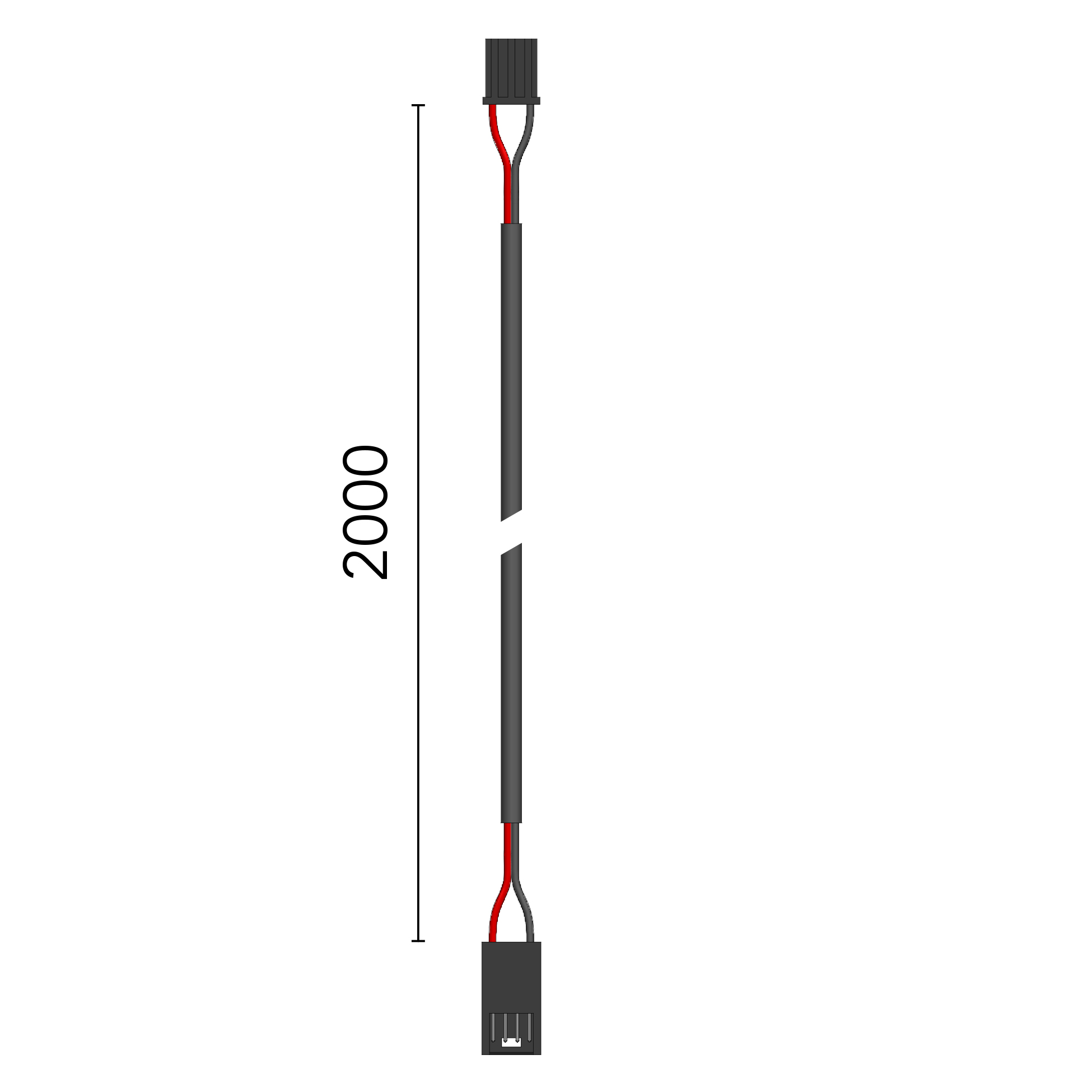 FLOS Cable Prolongación 2m — Módulos LED Conexión Rápida (Negro)