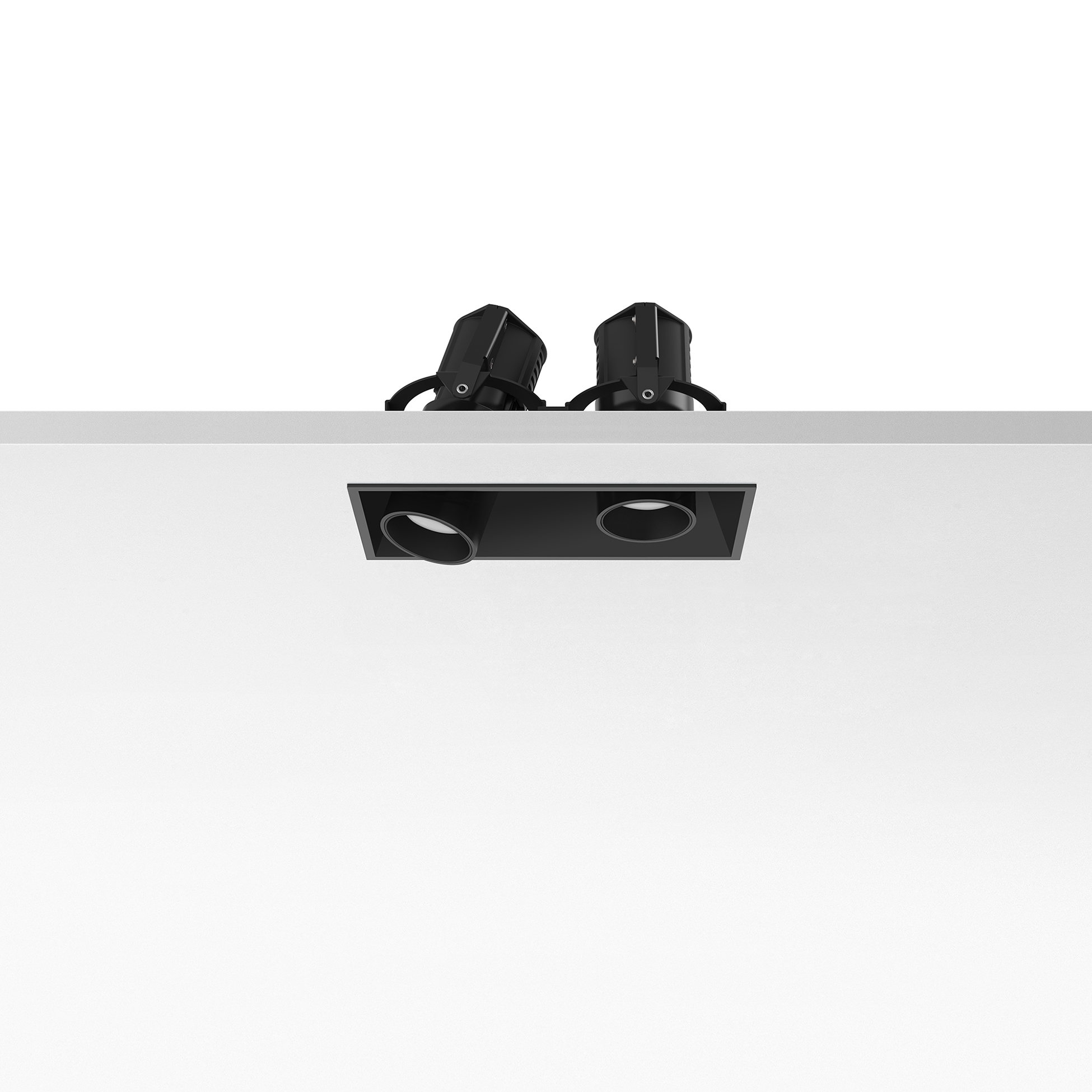 FLOS Architectural Johnny 80 Trim 2L Square — Empotrable LED 2x6.2W 11° 2700K (Negro)
