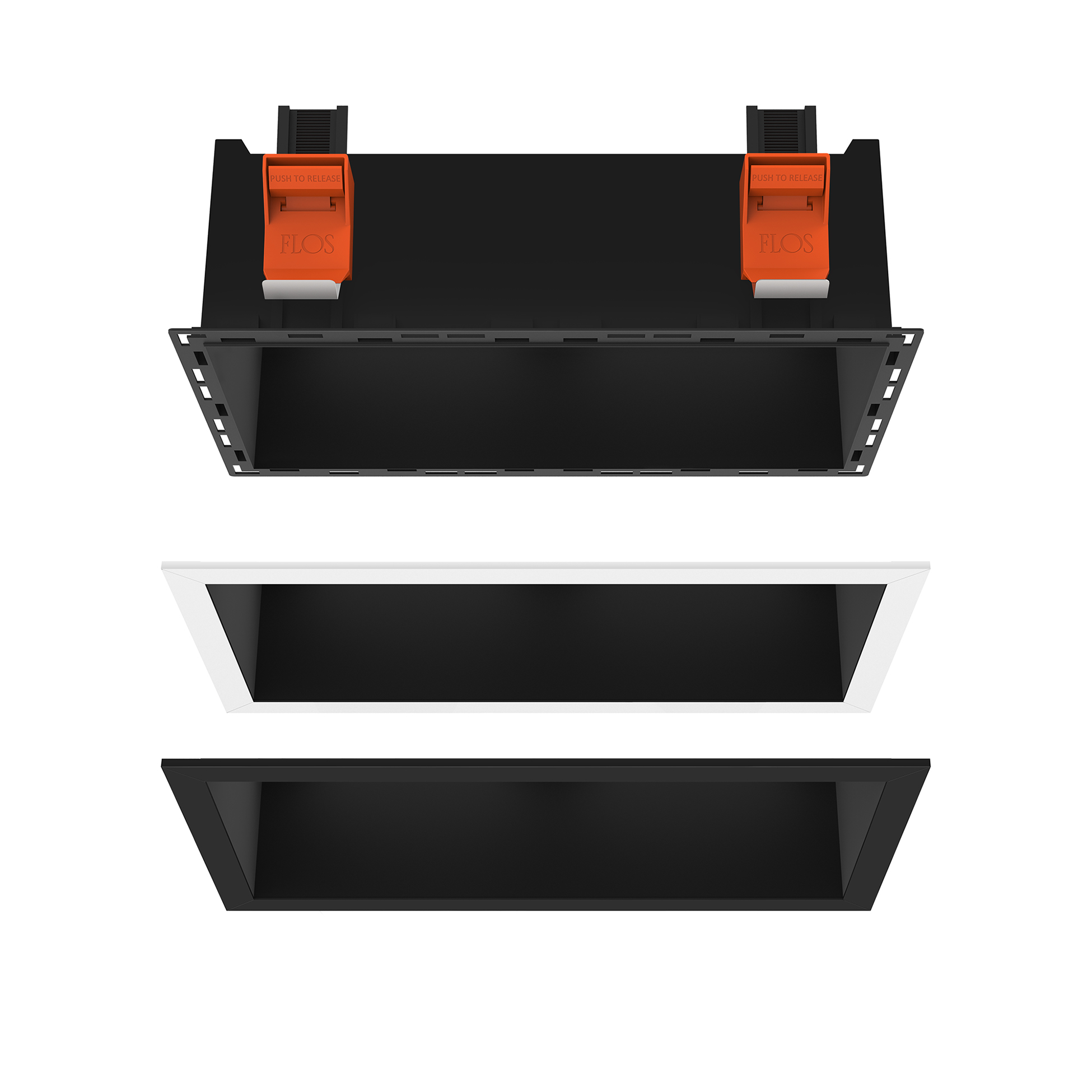 FLOS Architectural Johnny 120 Square 2L — Empotrable LED Clase III 300g (Negro)