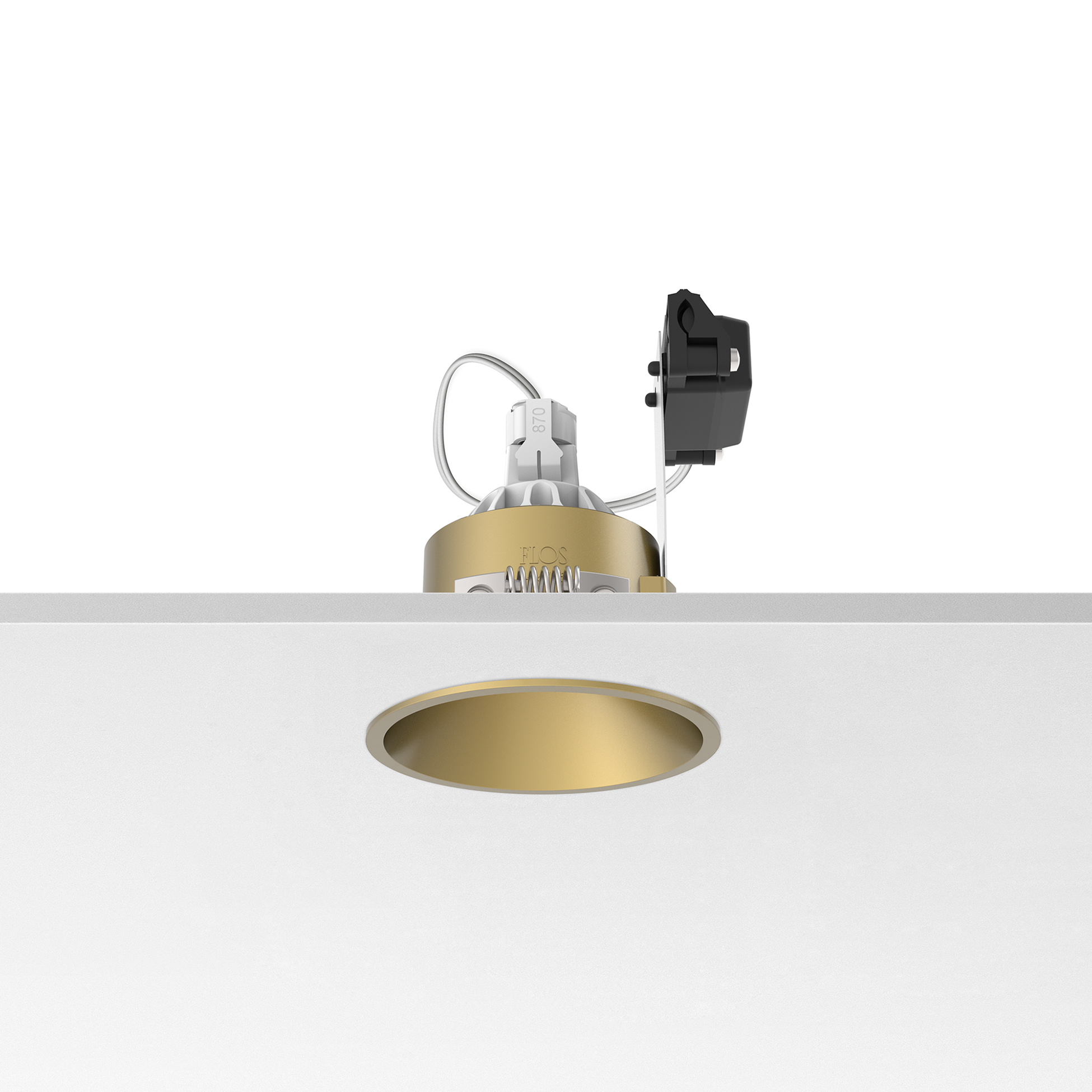 FLOS Architectural Easy Kap Ø80 Fixed — Aro Empotrable Retrofit Circular (Anodizado Oro)