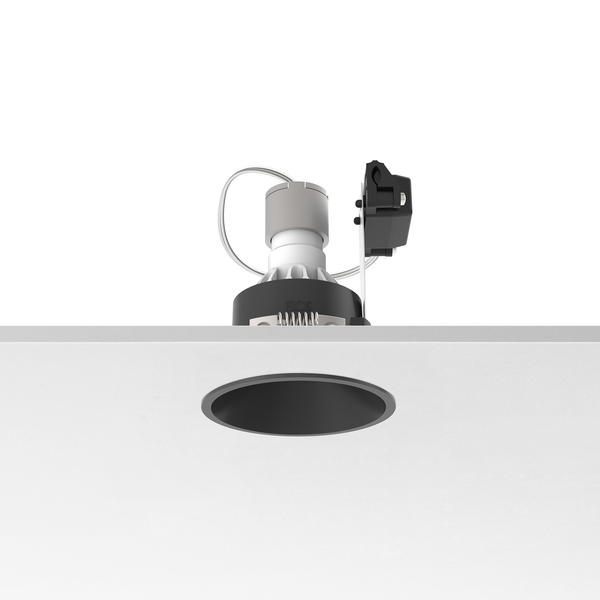 FLOS Architectural Easy Kap Ø80 Fixed — Aro Empotrable Retrofit Circular (Negro)