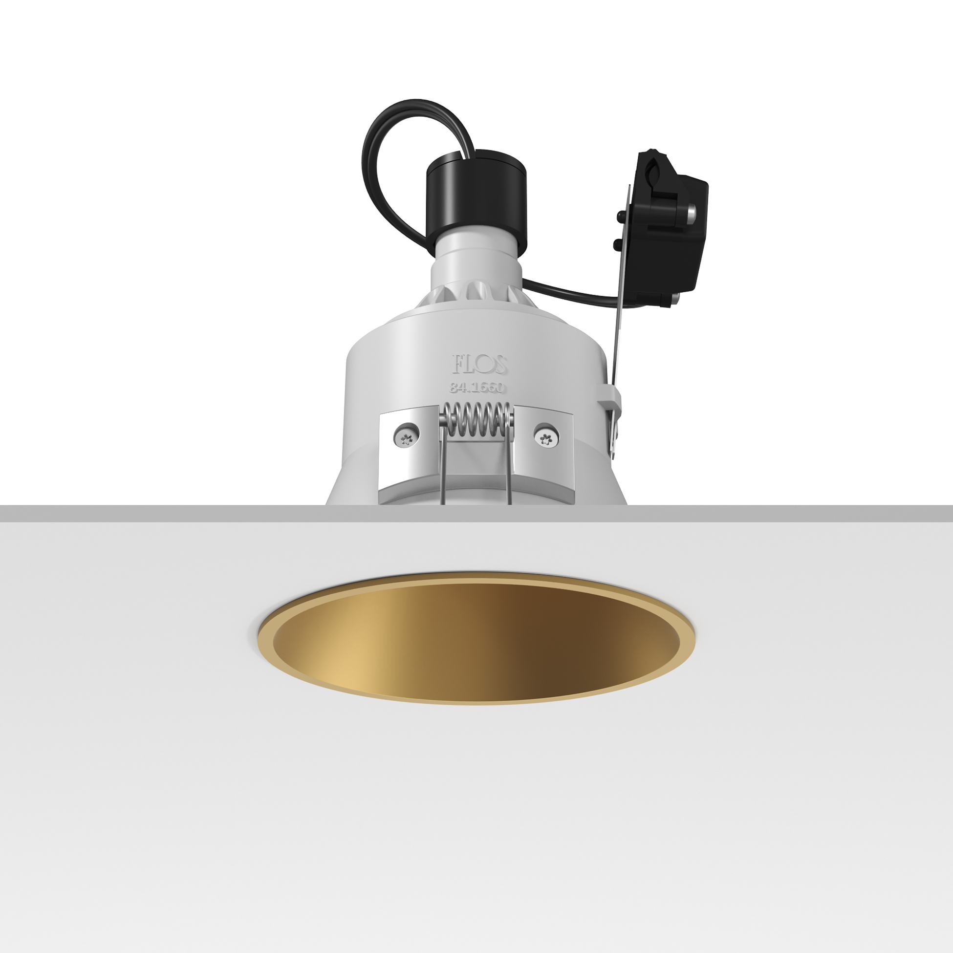 FLOS Architectural Easy Kap Ø105 Fixed EVO — Empotrable LED Anodizado Dorado