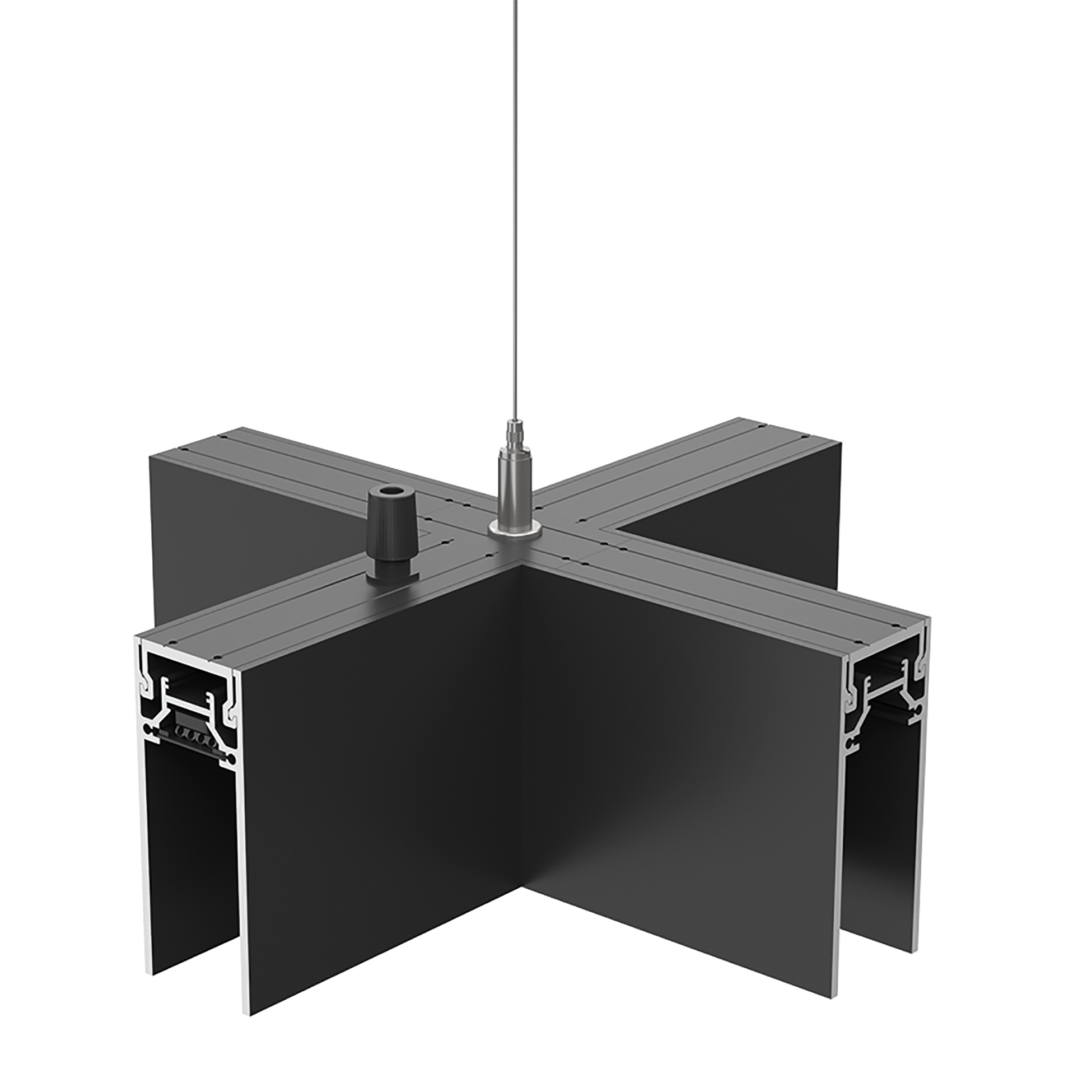 FLOS Architectural X-Joint Grid Down — Suspensión 24V Negro