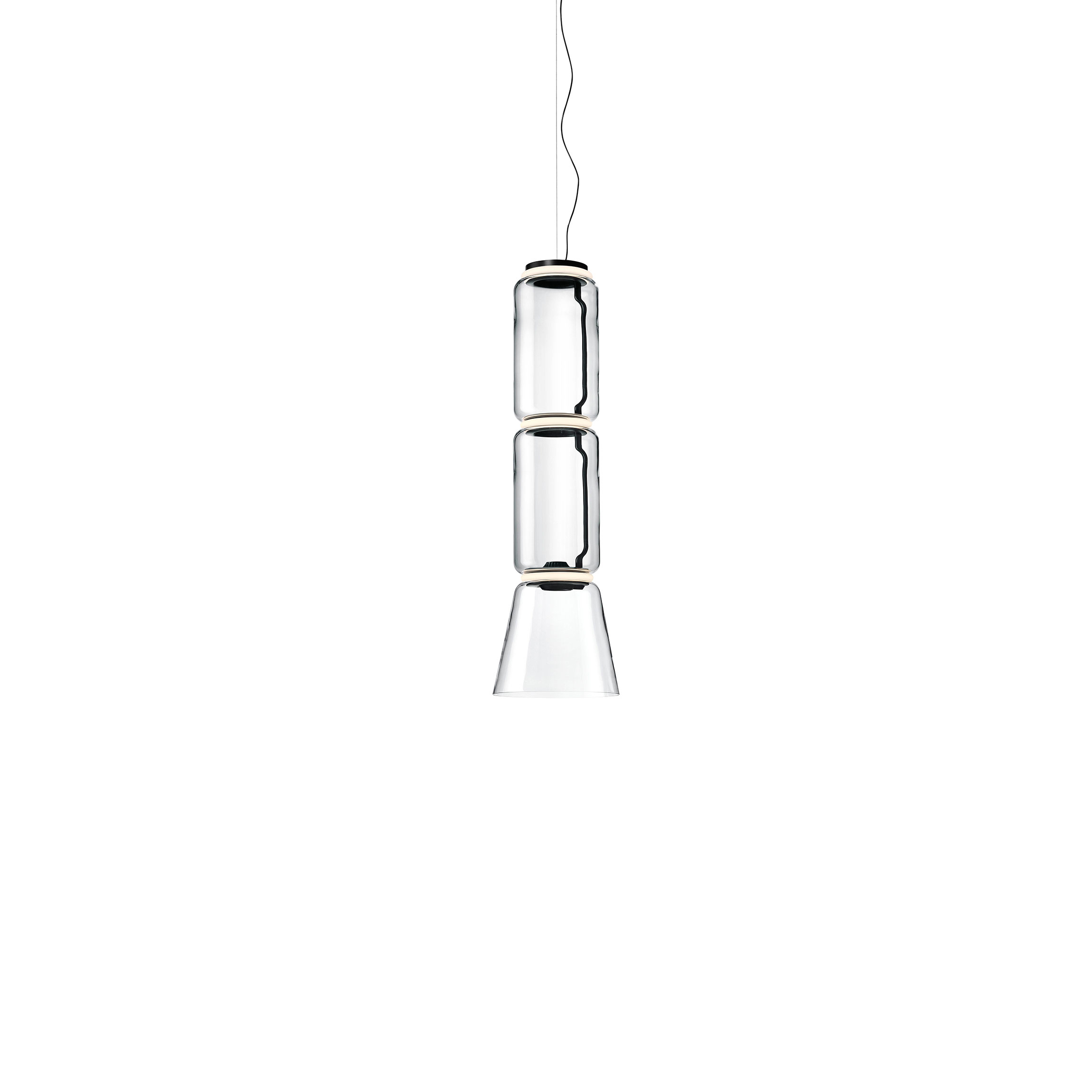 Noctambule Suspension 5 Low Cylinder Hanging lamps consisting of