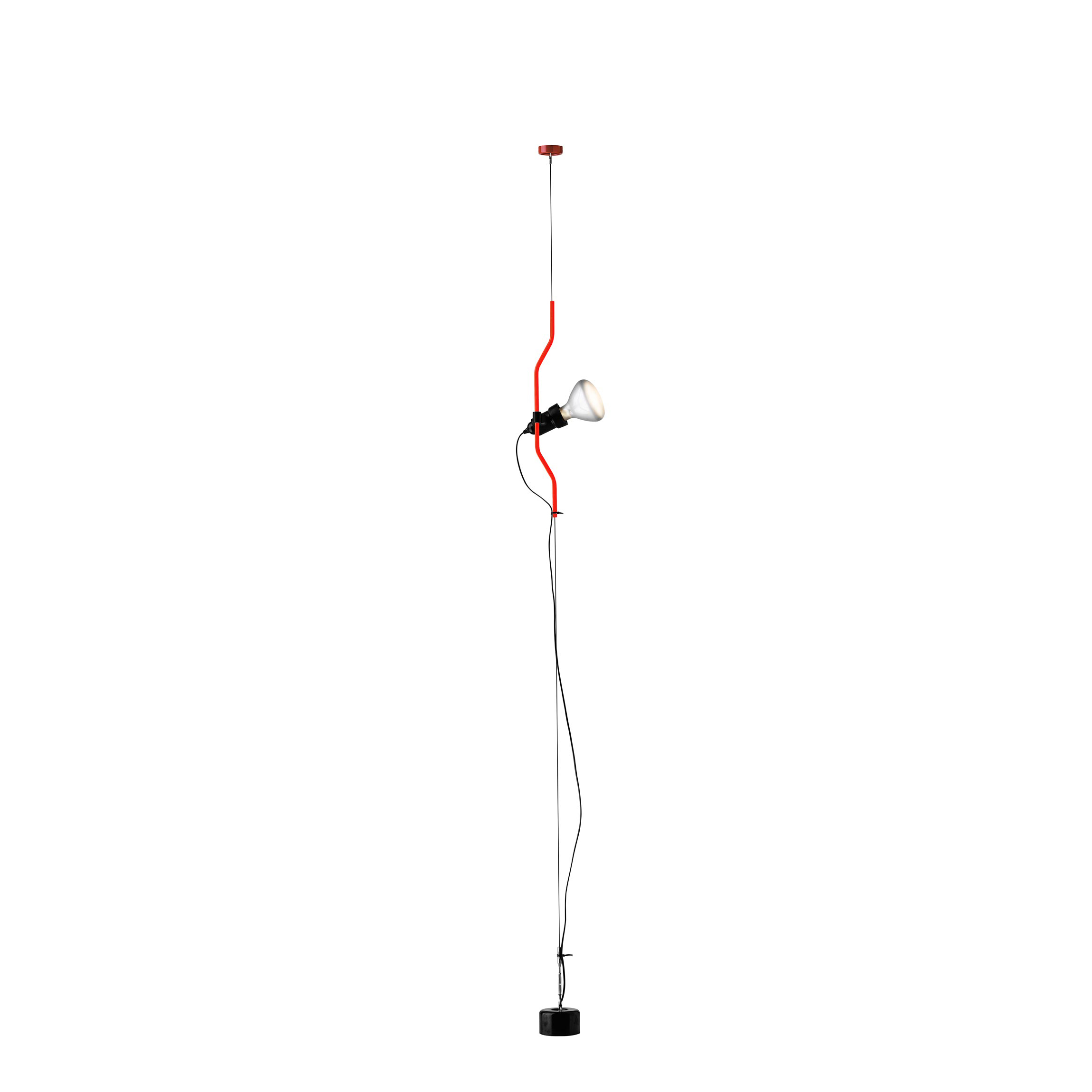 Parentesi Lamp providing direct light. Lamp moves vertically via